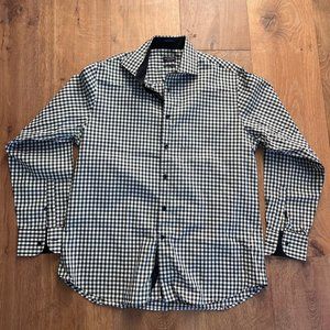 Paul & Shark Men's Dress Shirt Size 42/XL Black/White check